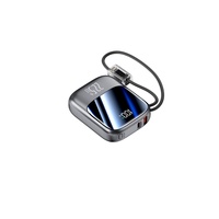 WT-613HT Tragbare Mobile Batterie, 10000mAh 22,5W Schnellladung Powerbank mit Eingebauten 2 Ladekabeln