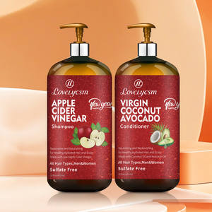 Shampooing et Après-Shampooing Bio en Gros OEM à la Biotine, Kératine, <span class=keywords><strong>Vinaigre</strong></span> de Cidre de Pomme, et Noix de Coco pour la Pousse des <span class=keywords><strong>Cheveux</strong></span> et Anti-Pelliculaire Sans Parabène ni Sulfate - Product Image 2