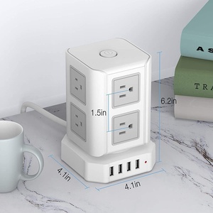 Protector contra sobretensiones de salida de puertos personalizados de fábrica PNew way Outlet Power Strip Desktop USB Ports Extension Ac Outlet para Home Office - Product Image 5
