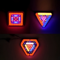 Feu arrière triangulaire carré à LED, maille nid d'abeille, multicolore (ambre, rouge, bleu, blanc), clignotant et feu stop, 24V, pour camion et remorque