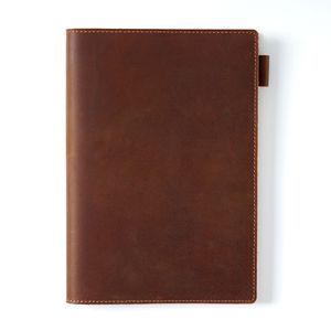 Cuir véritable A5 Journal Spiral Hardcover School & Office Notebook avec porte-stylo Page vierge rechargeable Bureau ou cadeau - Product Image 4