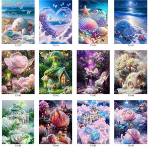 Pintura artesanal para decoración del hogar, manualidades, estampado de flores chinas, juegos completos de punto de cruz contados - Product Image 5