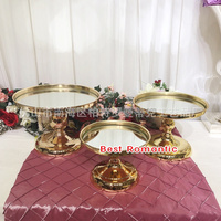 Support à gâteau en fer avec plateau miroir, idéal pour les fêtes d'anniversaire et les mariages, parfait comme centre de table pour les desserts et les collations.