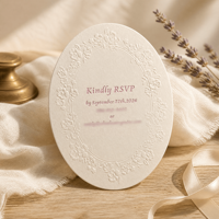 Ensemble d'invitations de mariage de luxe gaufrées à motifs floraux, avec enveloppe personnalisée à l'aquarelle, carte RSVP et papeterie de baptême personnalisée