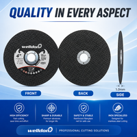 Disque de coupe fin Welldon 107x1.0x16mm T41, disque abrasif en oxyde d'aluminium de 4 pouces pour la coupe de tuyaux, plaques et métaux INOX