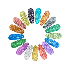 BOKO nuovo prodotto forte effetto glitter riflettente puro flash nails polvere misscheering indaco