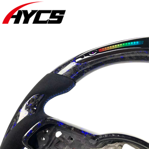 Volant en fibre de carbone forgé avec LED Rpm pour Volkswagen MK7 <span class=keywords><strong>Golf</strong></span> <span class=keywords><strong>7</strong></span> GTI MK6 <span class=keywords><strong>GTD</strong></span> R Gts R-Line Tiguan Scirocco Passat Polo - Product Image 4