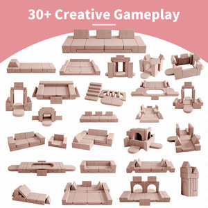 <b>Kids</b> Play Couch 13 Pcs Modular Foam <b>Sofa</b> Set For 0-10 Years Old Children's Educational Toy - Product Image 2