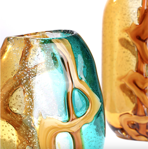 Di alta qualità verde arancione motivo acqua luce di lusso ispessito arrangiatore di fiori decorazione morbida <span class=keywords><strong>vaso</strong></span> di cristallo decorazione - Product Image 4