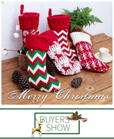 Grand chaussette de Noël de luxe en laine tissée à imprimé numérique, décoration d'intérieur, nouveaux sacs cadeaux de Noël, sacs à bonbons matelassés, fabriqués en Chine