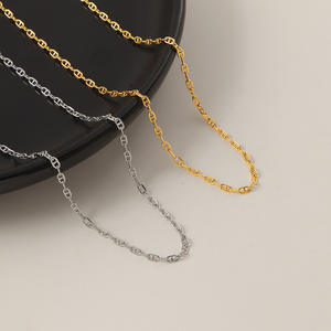 Chaîne à maillons plaquée or véritable, inaltérable, 2 mm, motif croix, polyvalente, pour collier superposé DIY, tendance, ras du cou, unisexe - Product Image 2