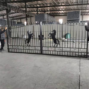 Marché australien personnalisé Porte d'entrée battante en acier Vache 20 pieds Porte de jardin en fer forgé moderne Porte coulissante extérieure - Product Image 2