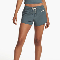 Short de cyclisme de sport à cordon réglable pour femmes avec poche zippée à bord plat 100% polyester