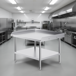 Mesa de Trabajo Comercial Vevor para Cocina, 30 x 36 Pulgadas, Acero Inoxidable, con Protector Trasero de 3 Lados y Patas de Altura Ajustable - Product Image 2