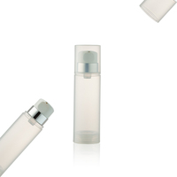 Bouteille Airless Ronde en Plastique PP Écologique Blanche 200ml/250ml avec Bouchon en Plastique et Pompe Personnalisable pour Lotion Corporelle