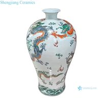 Vase de table en porcelaine Meiping, motif dragon traditionnel fait main, style antique, RXDE06-A, décoration d'intérieur