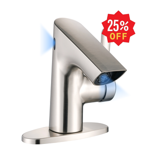 Cảm ứng sang trọng phòng tắm vòi nước nóng lạnh lỗ duy nhất với sàn tấm chậu rửa tự động cảm biến phòng tắm lưu vực vòi nước - Product Image 1