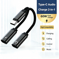 Adaptor Audio dan Charger 2-in-1 USB C ke 3.5mm dengan Pengisian Cepat PD dan Output DC untuk Laptop & LED, Dapat Dikustomisasi LOGO