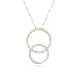 <span class=keywords><strong>Jingjing</strong></span> Jewelry Collier en argent sterling 925 élégant Pendentif double cercle plaqué or Pendentifs fins pour femmes Charmes - Product Image 1