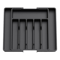 Plateau organisateur de tiroir en argenterie extensible en plastique réglable pour le stockage de cuillères fourchettes couteaux et vaisselle de cuisine