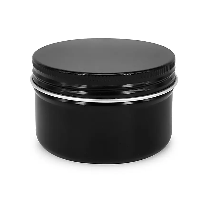 120ml Đen Vòng nhôm Jar với vít nắp cho Lip Balm rắn colognes Pomade bao bì