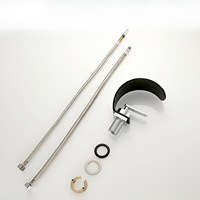 Robinet de lavabo cascade haut de gamme en laiton massif, bec haut, monocommande, finition nickel brossé, mitigeur chaud/froid pour lavabo sur plan