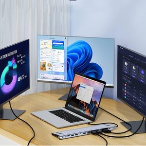 SYONG 11-in-1マルチポートドッキングステーションUSB Cハブ (MAC Book用) USB 3.0タイプUSBタイプCイーサネットHDMI 3.5mmオーディオ (ラップトップ用) - Product Image 6