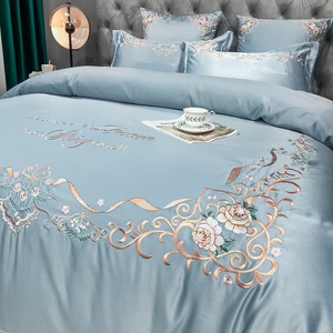 Lady moda — parure de lit chinoise en soie, ensemble de literie luxueux sans couture brodé, housse de couette, 4 pièces - Product Image 3