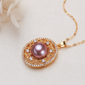 Collar con Colgante de Perla Edison Chapado en Oro y Cobre al por Mayor, Joyería para Transmisión en Vivo - Product Image 4