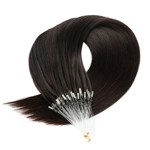 Extensions de cheveux Microlink, micro-boucles, cheveux humains, doux, extensions de cheveux humains naturels, noir naturel, sans chaleur, lisses et soyeux - Product Image 4