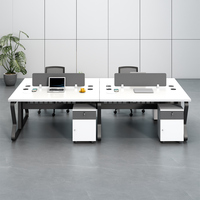 Cubículo de oficina moderno para 2 y 4 personas, Aluminio en forma de L, cubículo moderno, estación de trabajo de oficina, mesa de madera, escritorio de partición de oficina