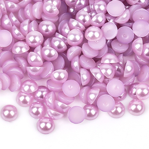 VC venta al por mayor AB colores plástico ABS parte posterior plana perla medio redondo diamantes sueltos DIY accesorios para el cabello diamantes de imitación a granel medias perlas - Product Image 6