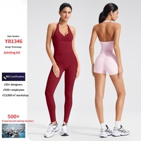 Débardeur de yoga respirant pour femme, col halter, col en V, moulant, pour le sport et le fitness, avec coussinets de poitrine, sensation seconde peau