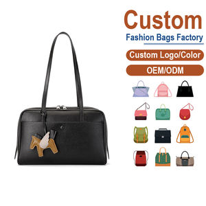 Bolso de Hombro de Cuero Negro - Piel Genuina de Vacuno de Primera Calidad, Adorno de Caballo Alado + Asas Dobles, OEM para Marcas de Boutique - Product Image 2