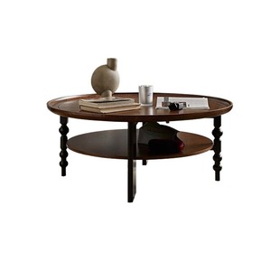 Ruby <b>Round</b> Coffee <b>Table</b> Solid Wood 0.8M <b>Round</b> Living Room <b>Table</b> For <b>Small</b> Apartment High End American Vintage Style - Product Image 4
