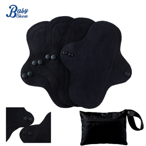 Protège-slips réutilisables pour femmes Babyshow, ultra fins, respirants, en coton biologique, anti-fuites, lavables, avec sac de rangement. - Product Image 1