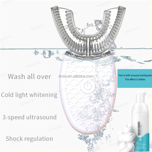 Spazzolino elettrico sonico a forma di U per adulti carica rapida IPX7 impermeabile 3 modalità di pulizia automatica sbiancamento denti uso viaggio - Product Image 5