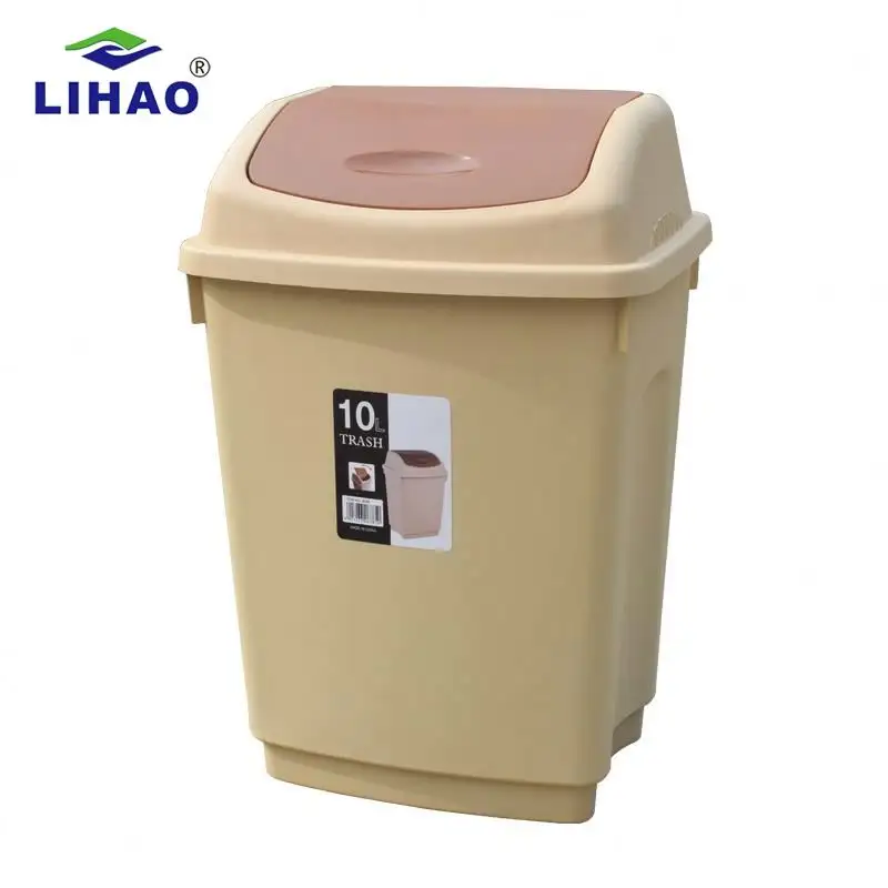 Lihao 10L 15L plastic waste bin guaranteed quality household waste bin hotel small trash can dust bin