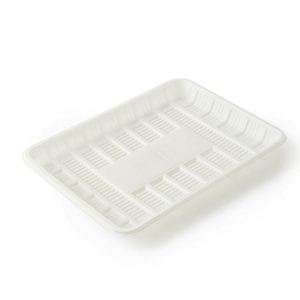 Bandeja Rectangular Desechable Ecológica y Resistente, Plato de Cena Biodegradable y Compostable de Almidón de Maíz, Blanco para Fiestas - Product Image 3