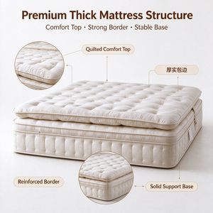 <span class=keywords><strong>Matelas</strong></span> à ressorts en crin de cheval naturel fait main 28 cm, fermeté moyenne, luxe, sans colle, antibactérien, anti-acariens, Mountain Hermit Home - Product Image 5