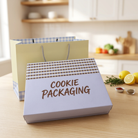 Boîtes d'emballage alimentaire en papier pliables pour biscuits, avec couvercle et base personnalisés, impression de qualité alimentaire