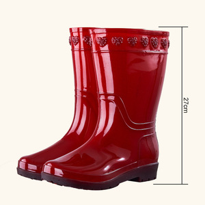 Bottes de pluie unisexes QF1 antidérapantes à bas prix, semelles en PVC imperméables, amortissantes, bottes de chantier, bottes d'extérieur, bottes mi-hautes, <span class=keywords><strong>cuissardes</strong></span> de cuisine - Product Image 6