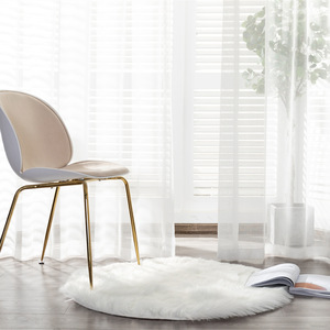 Tappeto Rotondo Moderno 60cm in Finta Pelliccia, Antiscivolo, Lavabile, per <span class=keywords><strong>Soggiorno</strong></span> - Product Image 4