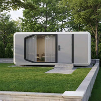 Maisonnette Apple de Luxe à Assemblage Rapide avec 2 Chambres, Maison Capsule Préfabriquée Mobile, Mini-Maison Pod pour Bureau Temporaire