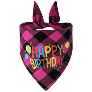 New Triangle All-Cotton Plaid <b>Dog</b> Birthday Saliva Towel Pet <b>Scarf</b> - Product Image 5
