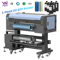 Ingani A1 Printer DTF UV, dengan I3200 kepala Printer AB Film kristal sikat statis UV DTF Printer 3D