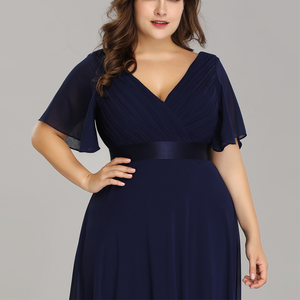 Abito da Sera Lungo a Linea A con Decorazioni in Pizzo per Feste, Taglie Forti, Vita Naturale, Cerniere Corte, Varie Taglie - Product Image 4