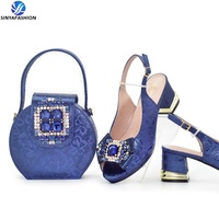 Ensemble Sinya Or Chaussures et Sacs de Soirée de Designer Italien Assortis pour Robes Africaines, Chaussures de Mariée en PU, 1 Set