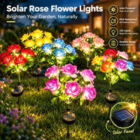 Lampe solaire LED en forme de rose, étanche IP65, à piquer dans le sol, pour extérieur, jardin, pelouse, paysage, fêtes, Noël, décorations