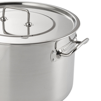 Ensemble de casseroles en acier inoxydable pour la cuisine, grande casserole ronde de qualité, grande batterie de cuisine, marmite avec couvercle, cuisinière de grande capacité, ustensiles de cuisine